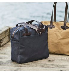 Filson Rugged Twill Tote Bag With Zipper Navy front