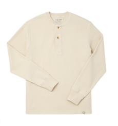 Filson Waffle Knit Thermal Crew Mossy Rock front
