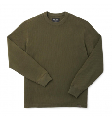 Filson Waffle Knit Thermal Crew Mossy Rock front