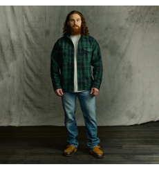 Filson Beartooth Jac Shirt Golden Brown Multi Stripe front