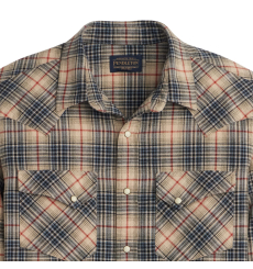 Pendleton Burnside Flannel Shirt Olive/Blue/Rust Plaid