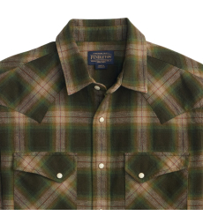 Pendleton Burnside Flannel Shirt Olive/Blue/Rust Plaid