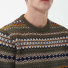 Barbour Case Fair Isle Crew Neck Sweater Willow Green front detail