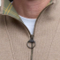 Barbour Nelson Half Zip Sweater Stone Marl - Detail zipper