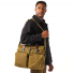 Filson 24-Hour Tin Cloth Briefcase Tan carried on shoulder