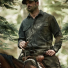 Filson Alaskan Guide Shirt Dark Heather Gray in the field
