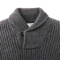 Filson Bristol Shawl Neck Sweater Grey Heather/Dark Charcoal Shawl collar with button closure 1x1 rib hem and cuffs
