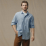 Filson Chambray CPO Shirt Light Indigo Chambray wearing front