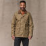 Filson Dry Wax Mile Marker Coat Dark Beige wearing front