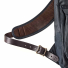 Filson Journeyman Backpack Navy Cotton Moleskin-lined shoulder straps with Bridle Leather adjustment straps