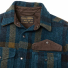 Filson Lined Mackinaw Wool Jac-Shirt Teal/Ochre Plaid Snap-flap chest pockets; left side with additional slotted utility pocket