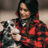 Filson Mackinaw Cruiser Jacket Red Black with puppie