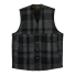 Filson Mackinaw Wool Vest Charcoal/Black Heritage Plaid front