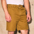 Filson Oakville Canvas Shorts Bronze Brown wearing close-up