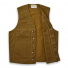 Filson Oil Tin Cloth Vest Dark Tan front open