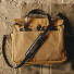 Filson Original Briefcase Tan on the floor