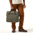 Filson Original Briefcase Otter Green wearing in hand