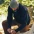 Filson Lined Ragg Wool Beanie Charcoal Heather in the field