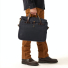 Filson Rugged Twill Original Briefcase Navy carrying in hand