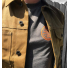 Filson Tin Cloth Short Lined Cruiser Jacket Dark Tan lifestyle with Buckshot T-shirt