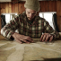 Filson Watch Cap Beanie SawDust reading a map