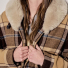 Filson Women's Lined Wool Packer Coat Cream/Brown/Multi luxuriously soft sheepskin shearling collar