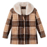 Filson Women's Lined Wool Packer Coat Cream/Brown/Multi front