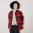 Filson Women's Mackinaw Cruiser Red/Black Plaid in studio