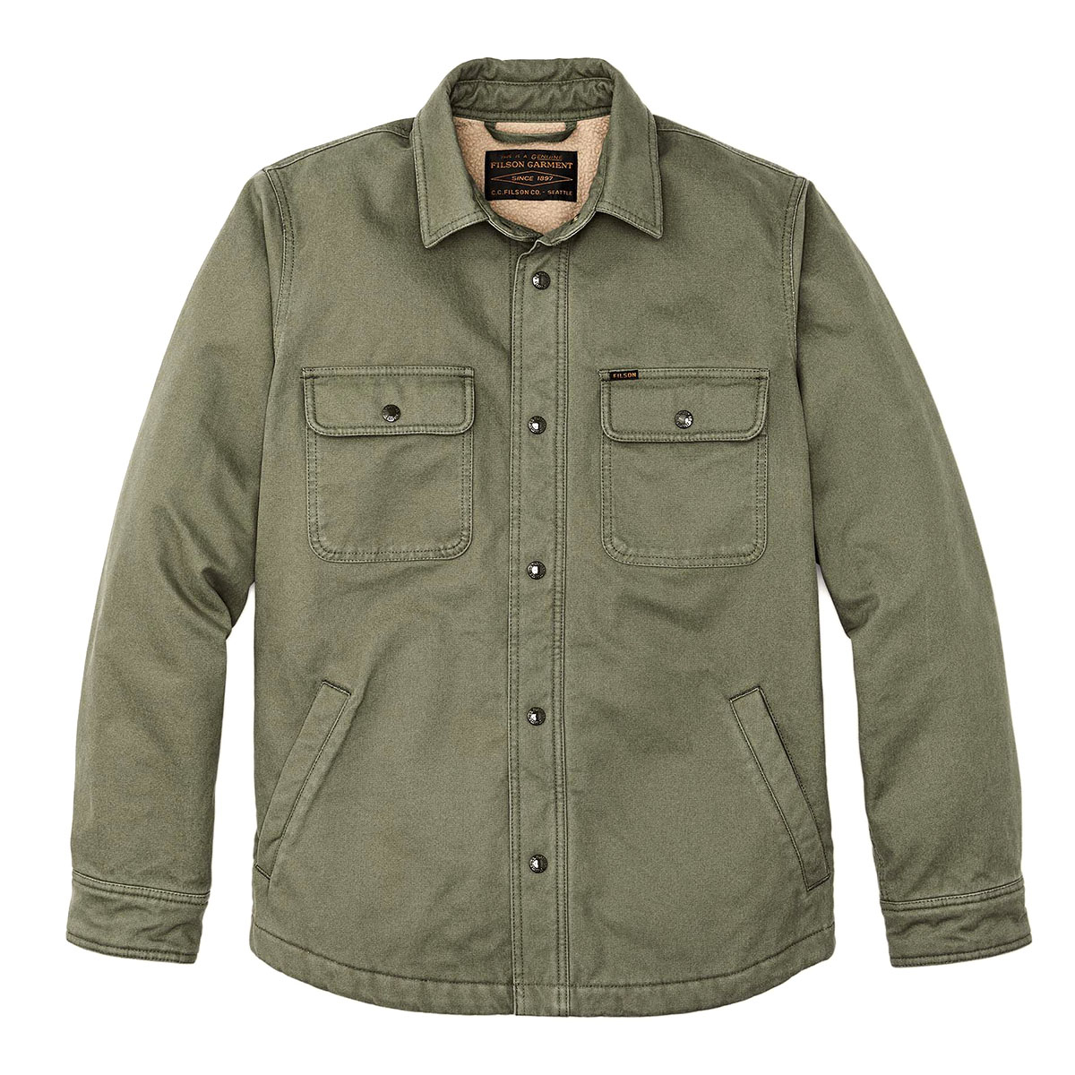 Filson Fleece Lined Jac Shirt Service Green overshirt