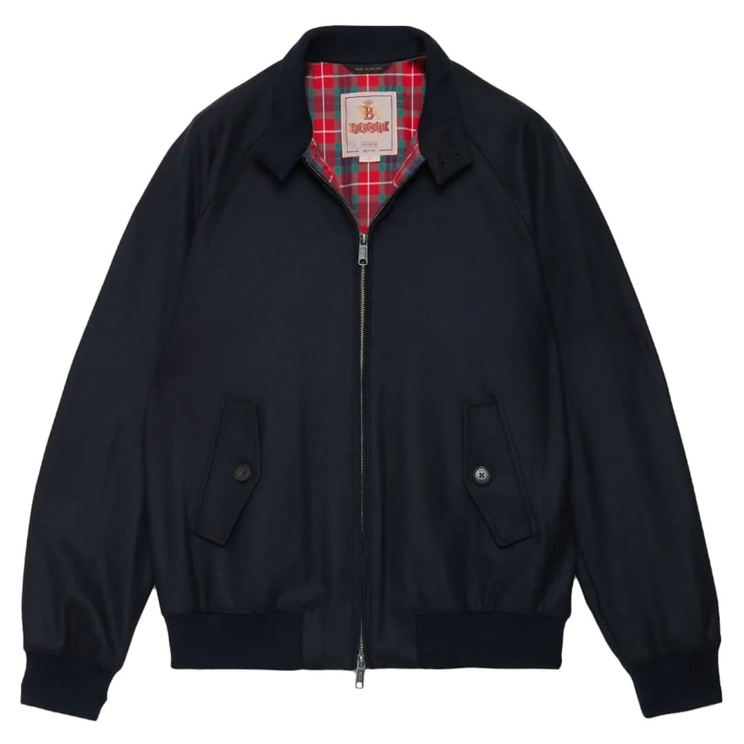 Baracuta G9 Harrington Melton Wool Jacket Deep Blue, klassieke stijlvolle jas