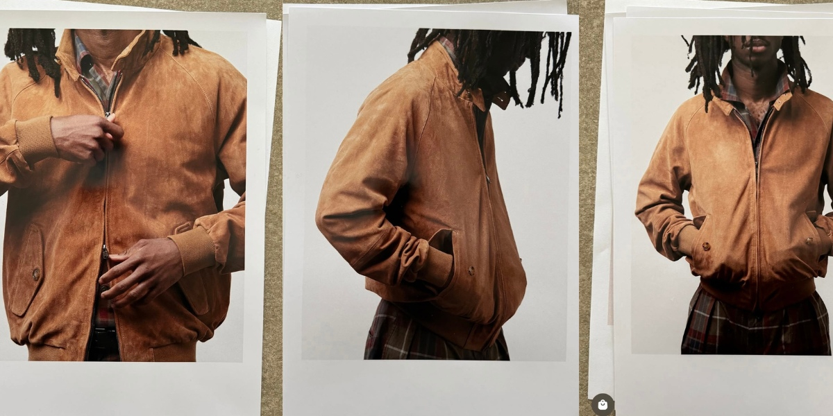 Baracuta G9 Suede Jacket Tobacco, gemaakt van 100% suède.