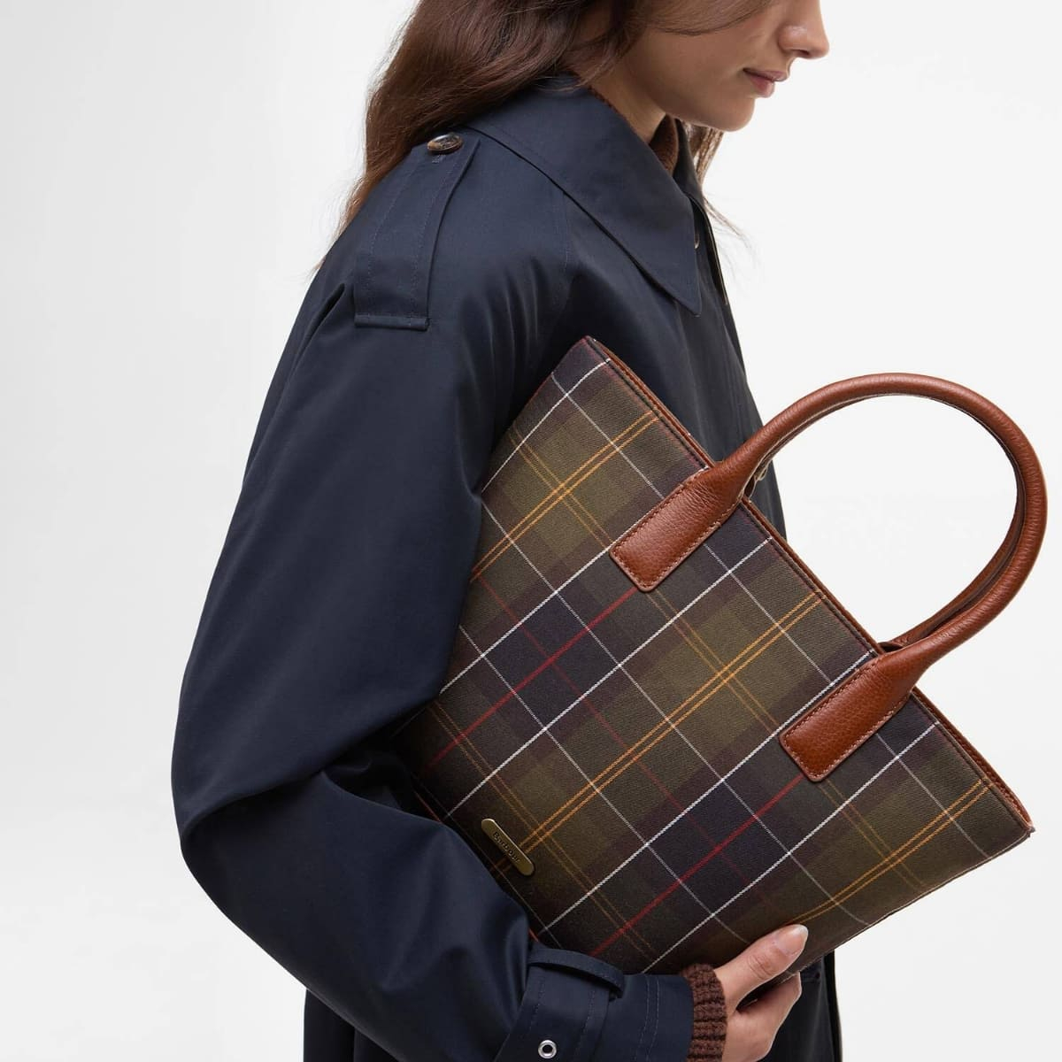 Barbour Birch Tartan Tote Bag Classic Tartan, perfecte laptoptas voor werk en school.