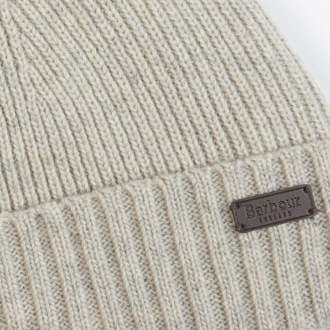 Barbour Carlton Beanie muts Light Grey, woolmix beanie with fleece