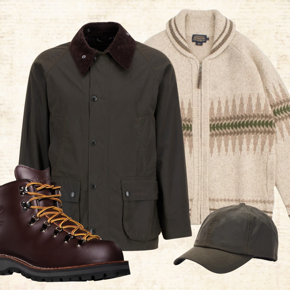 Barbour Bedale Wax Jacket Sage, how to wear; Filson, Astorflex.