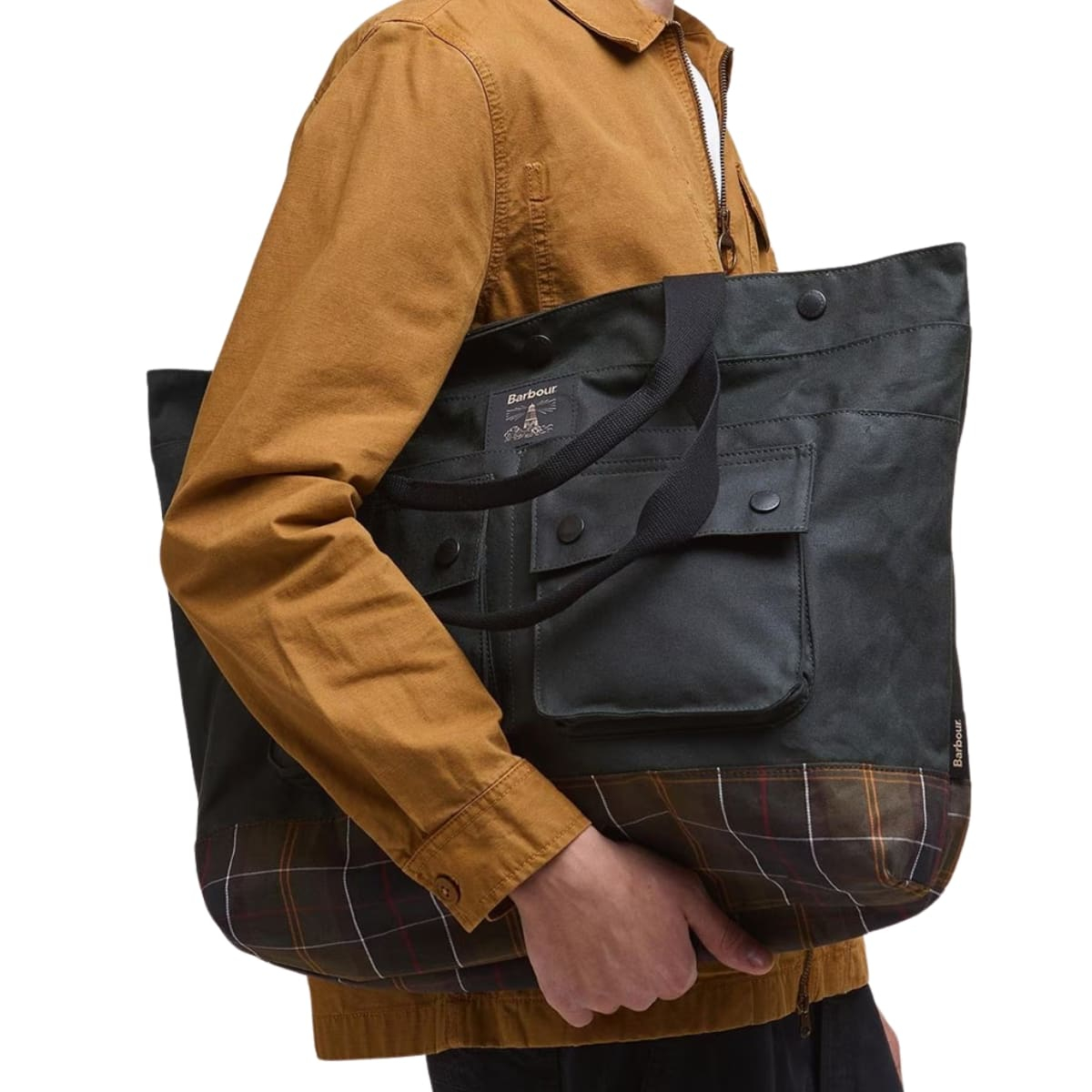 Barbour Field Wax Tote Sage/Classic, Geweldige tote voor het weekend. Zeer goed afgewerkt en mooi gedetailleerd
