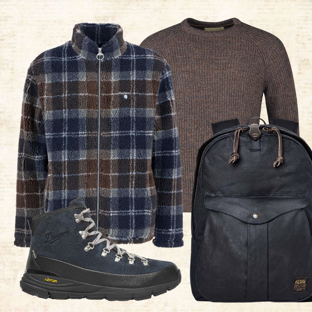Barbour Fleece Zip Through Jacket In Midnight Oak, Combineer Je Met Filson, Astorflex En Danner
