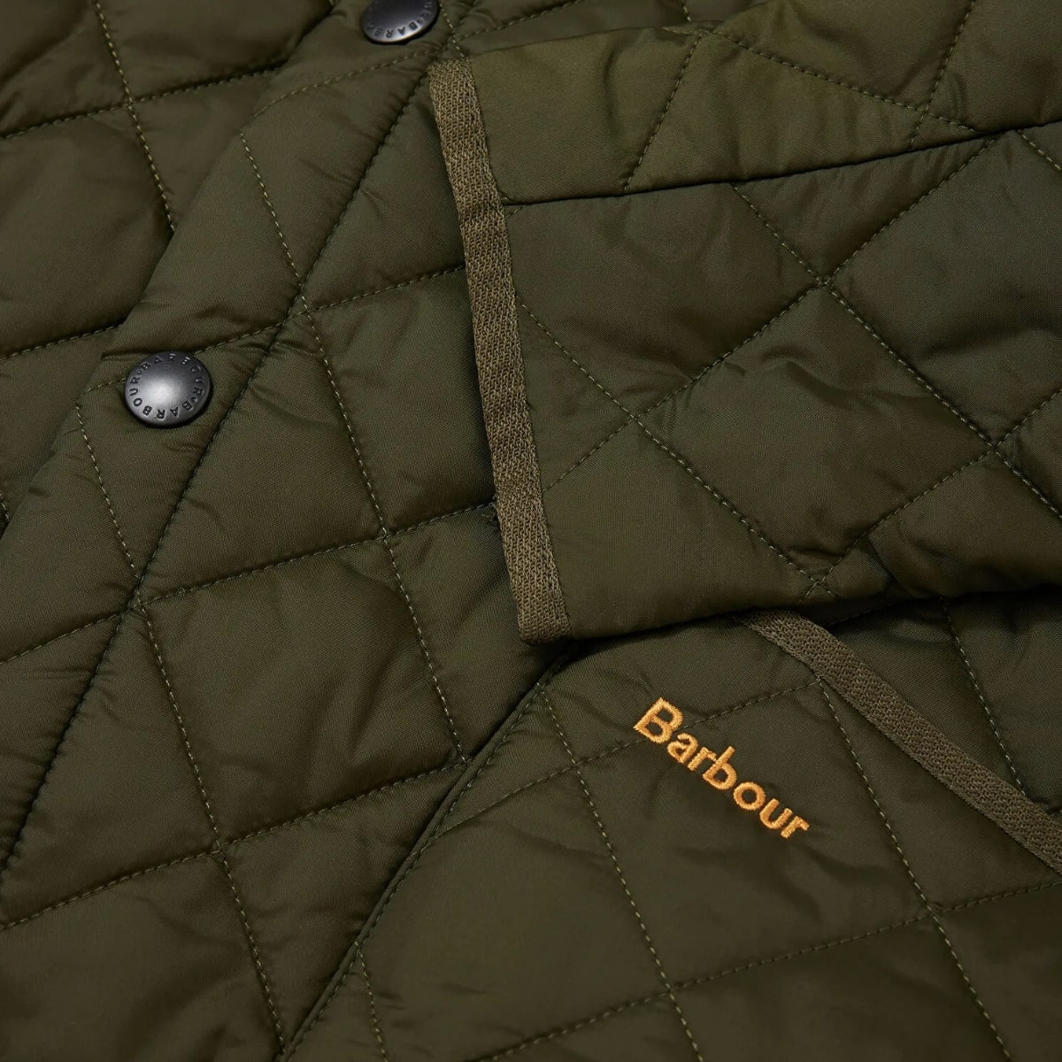 Barbour Heritage Liddesdale Gewatteerd Jack Olive, stijlvolle outdoor jas.