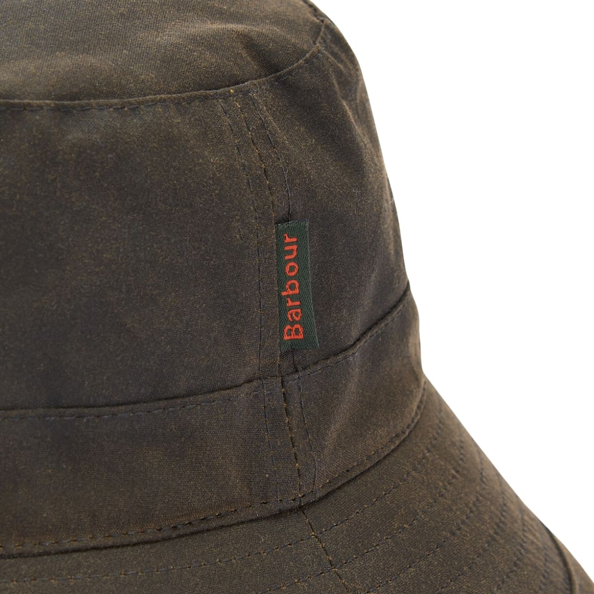 Barbour Wax Bucket Hat Olive, gemaakt van duurzaam gewaxed katoen met een comfortabele tartan voering