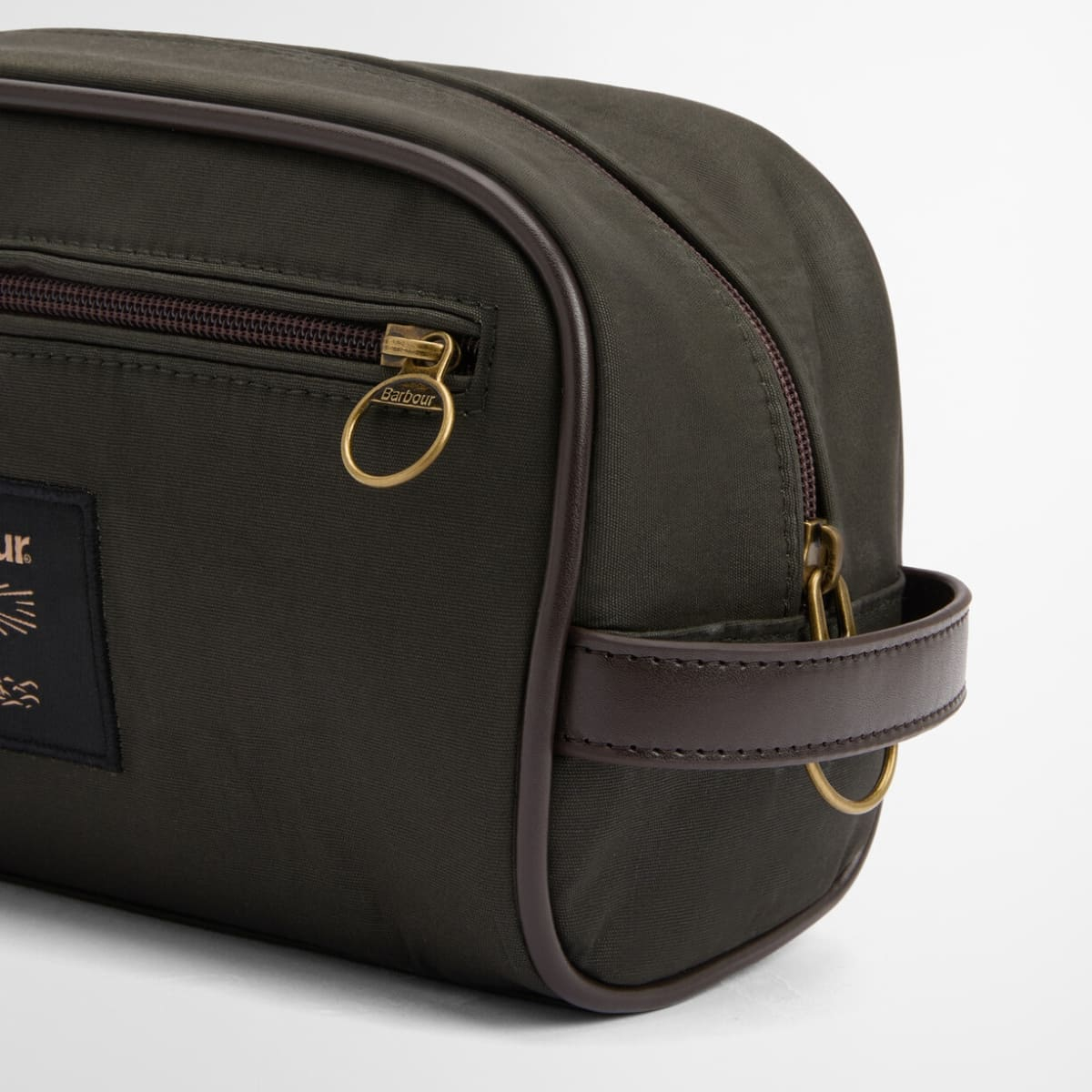 Barbour Wax Washbag Olive/Beacon, luxury leather, stylish design, perfect for organized travel