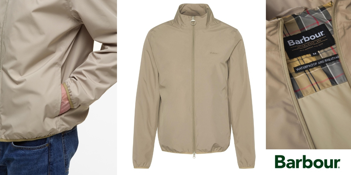 Barbour Korbel Waterproof Jacket Washed Stone – Tijdloos & Weerbestendig
