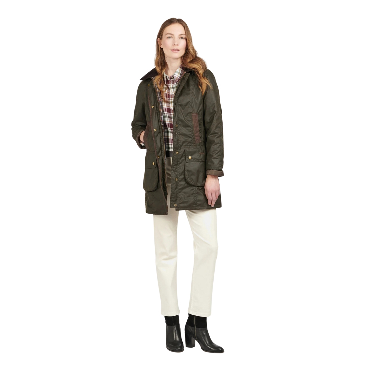 Barbour Bower Wax Jacket Olive is de ultieme waxjas voor de stijlvolle, avontuurlijke vrouw