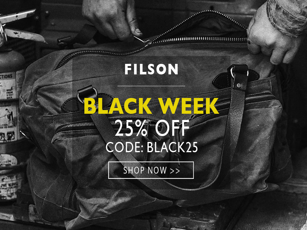 Filson Black Week 25% korting op het hele Filson assortiment