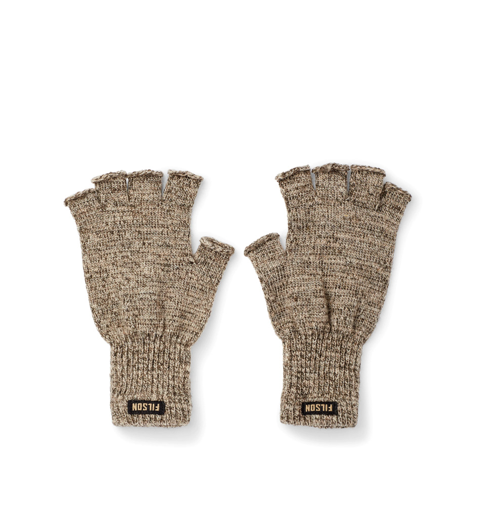 Filson Fingerless Knit Gloves, Ragg-wollen handschoenen die isoleren wanneer ze nat of droog zijn