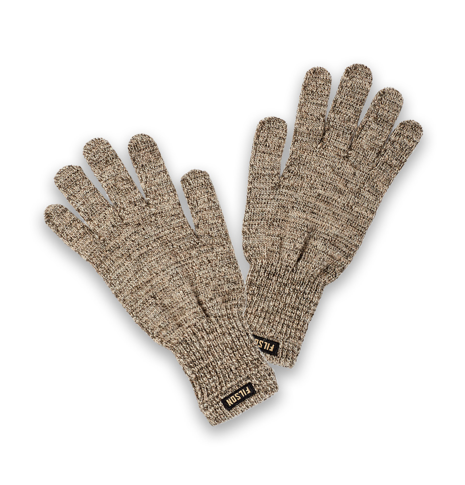 Filson Full Fingers Knit Gloves Root Heather, Ragg-wollen handschoenen die isoleren wanneer ze nat of droog zijn