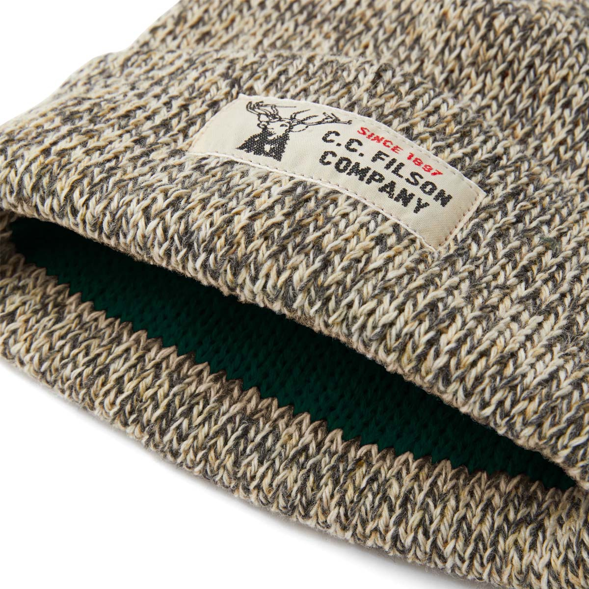 Filson Lined Ragg Wool Beanie Charcoal Heather, houdt je hoofd en oren warm