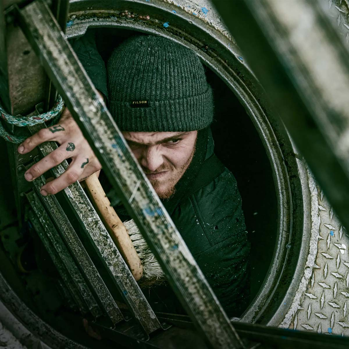 Filson Watch Cap Charcoal Beanie, zwaar werk