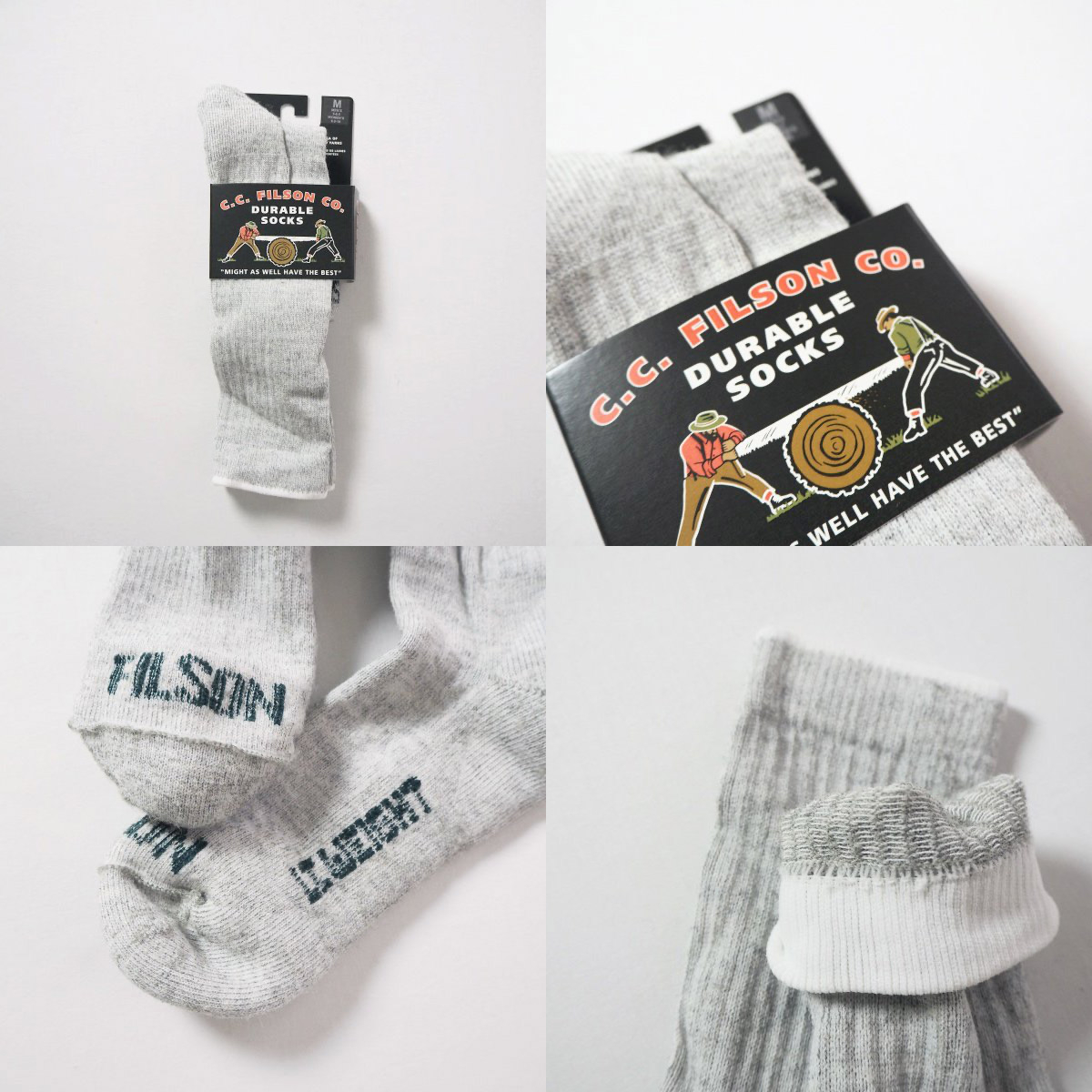 Filson Midweight Traditional Crew Socks gemaakt van merino wol met een vleugje nylon en spandex