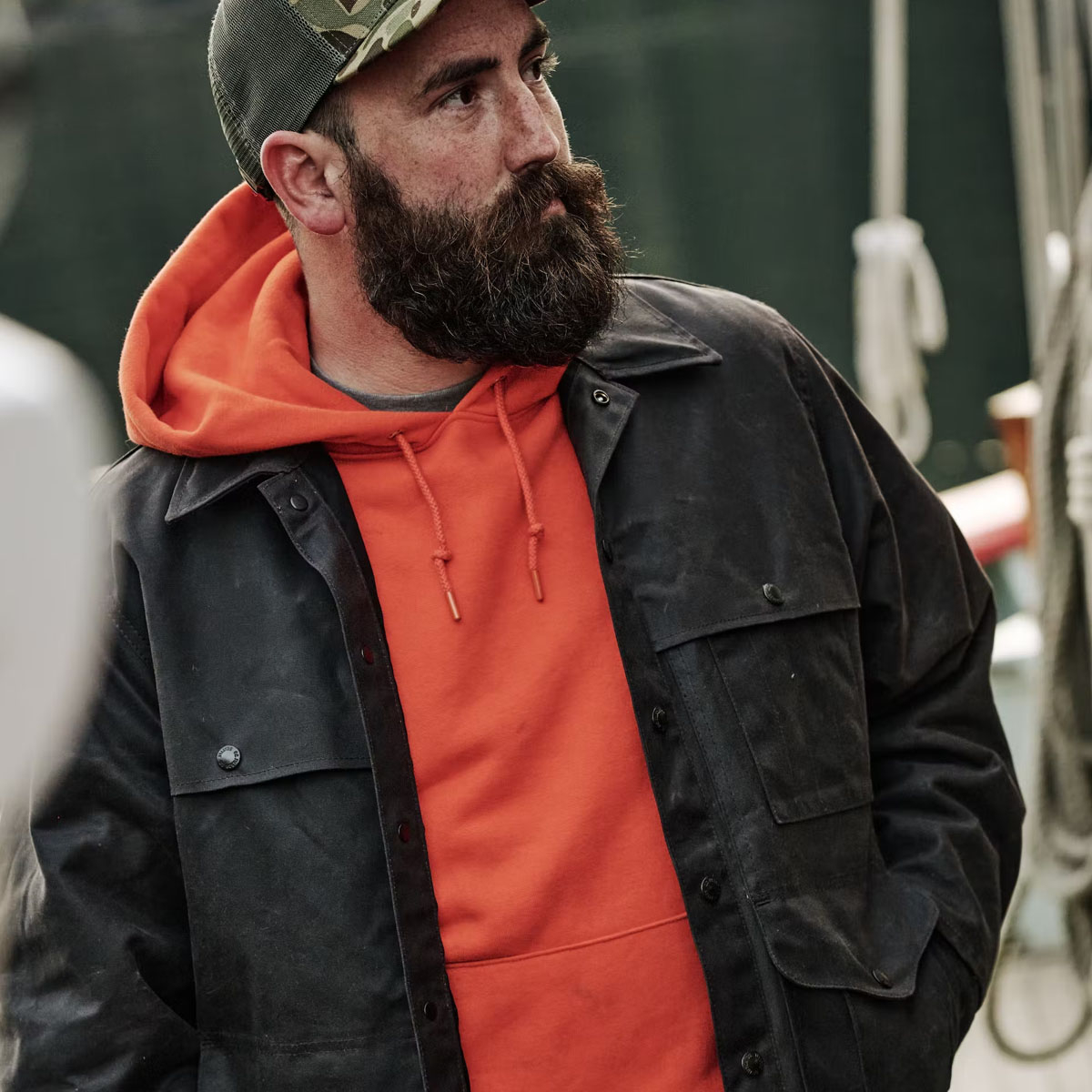 Filson Lined Tin Cloth Cruiser Jacket Cinder, water-afstotend en slijtvast werk jas, the best of the best