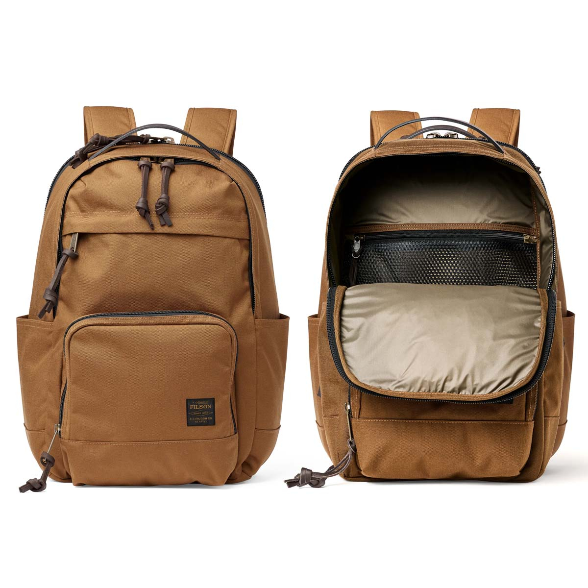 Filson Dryden Backpack Whiskey sterke rugzak met opvallend veel opbergruimte