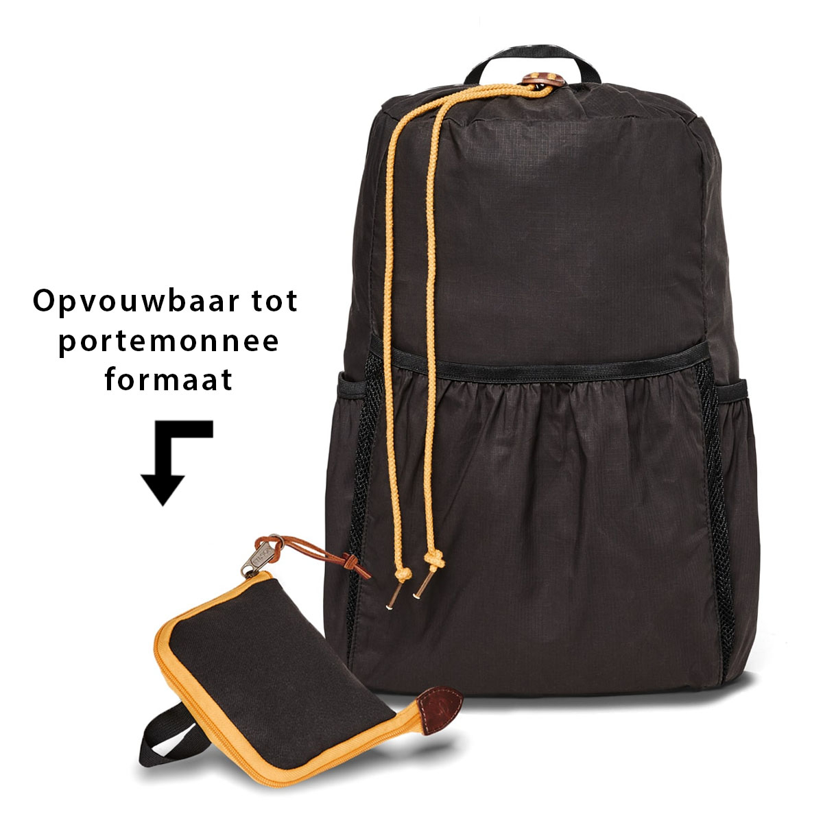 Filson Traveller Stowaway Backpack Stapleton Cinder, opvouwbaar tot portemenneeformaat